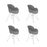 Набор из 4-х стульев на металлических ножках серый
