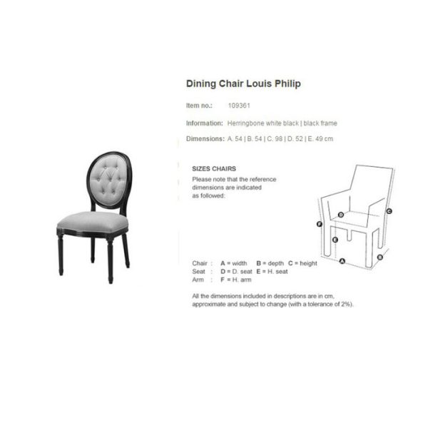 Стул  Louis Philip обтянут тканью черно-белого цвета — изображение 4