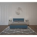 Кровать Wales с обивкой из велюра цвета Морской волны 200х200 см — изображение 8