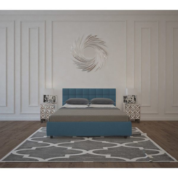 Кровать Wales с обивкой из велюра цвета Морской волны 200х200 см — изображение 8