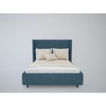 Кровать Wing-2 140x200 см Велюр Морская волна — изображение 4