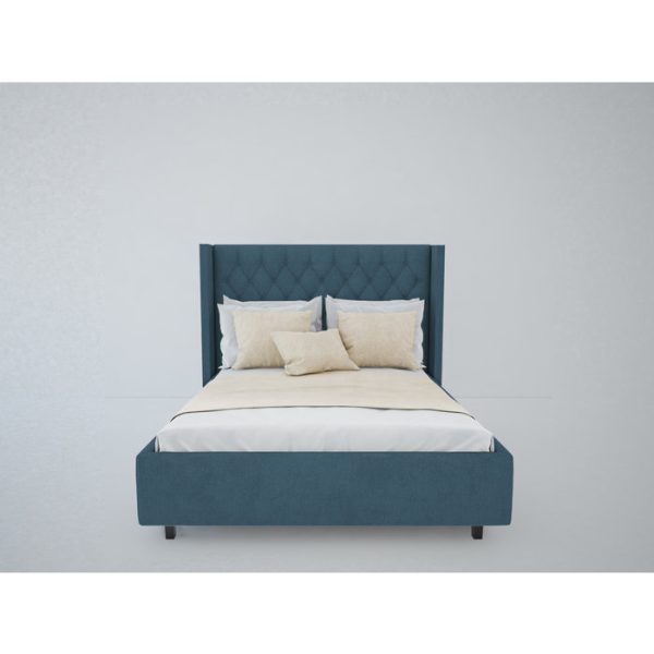 Кровать Wing-2 140x200 см Велюр Морская волна — изображение 4