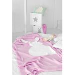 Плед Зайка 115х190 розовый+белый