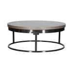 Журнальный столик  на металлическом основании с деревянной столешницей