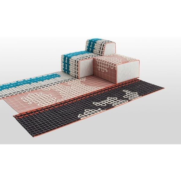 Маленький пуф GAN Bandas из натуральной шерсти — изображение 2