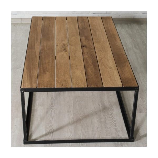 Журнальный стол Liverpool из массива дерева и металла  — изображение 4