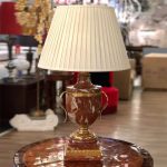 Настольная лампа L'Originale MARMO VERDE с белым абажуром 