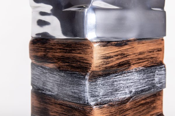 Ваза металлическая квадратная большая STRIPES 0.41x0.12x0.12м — изображение 3