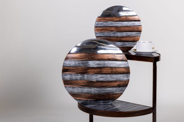 Ваза металлическая круглая большая STRIPES 0.33x0.33x0.5м — изображение 4