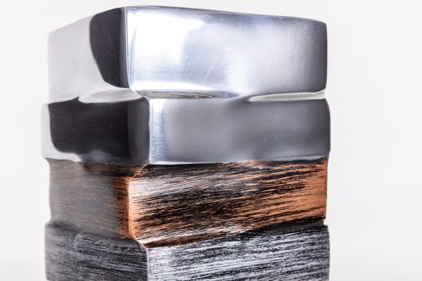 Ваза металлическая квадратная средняя STRIPES 0.31x0.115x0.11м — изображение 3