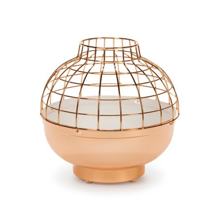 Дизайнерский розово-золотой настольный светильник