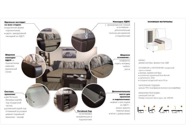 Диван «Атика NEW» ПР, Cortex/Latte — изображение 5