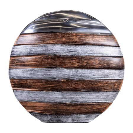 Ваза металлическая круглая большая STRIPES 0.33x0.33x0.5м