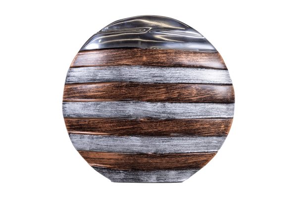 Ваза металлическая круглая большая STRIPES 0.33x0.33x0.5м
