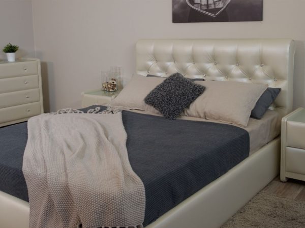 Кровать Беатриче 160 п/м со стразами, Perl shell — изображение 6