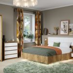 Спальня «Мишель» 3шк, Дуб крафт золотой/Белый жемчуг