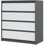 Комод «Мишель» 4ящ, Антрацит/Белый жемчуг