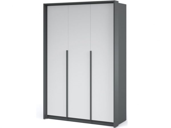 Шкаф «Мишель» 3дв, Антрацит/Белый жемчуг