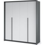 Шкаф «Мишель» 4-х дверный, Антрацит/Белый жемчуг