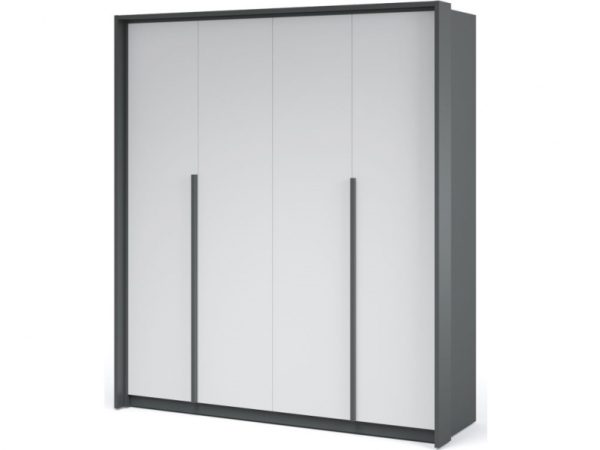 Шкаф «Мишель» 4-х дверный, Антрацит/Белый жемчуг