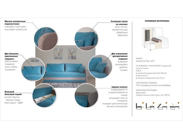 Диван «Бостон», Ultra sand/Chocolate — изображение 5