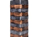 Ваза металлическая квадратная большая STRIPES 0.41x0.12x0.12м