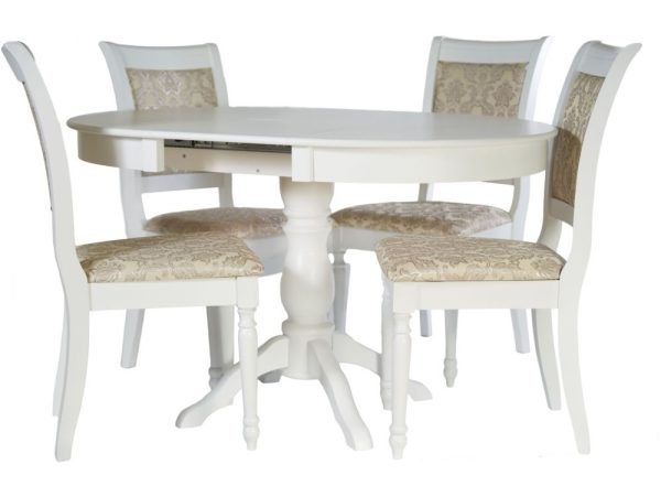 Обеденная группа (Стол Гелиос и 4 стула Ника), Белый — изображение 3