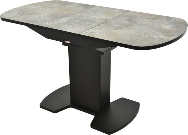 Обеденная группа (Стол Корсика Мрамор светлый и 4 Бордо Милано 09), черный — изображение 5