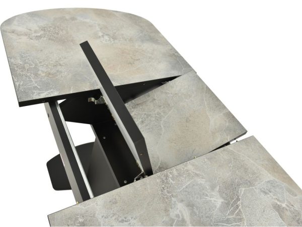 Обеденная группа (Стол Корсика Мрамор светлый и 4 Бордо Милано 12), черный — изображение 6