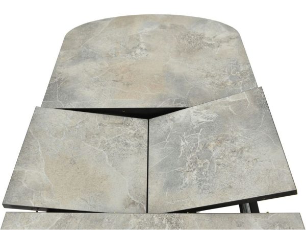 Обеденная группа (Стол Корсика Мрамор светлый и 4 Бордо Милано 09), черный — изображение 7