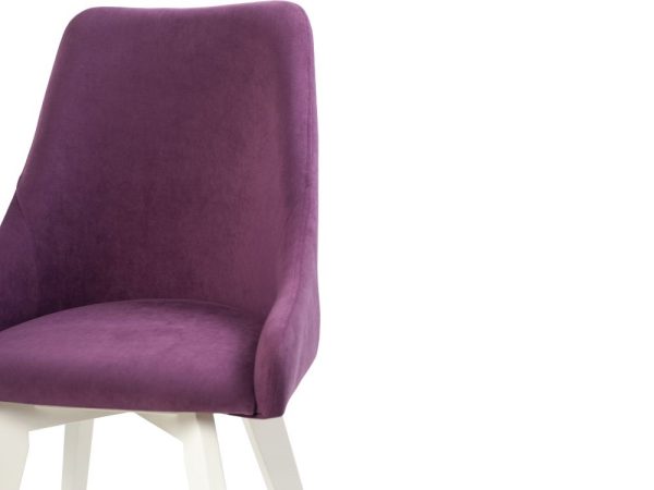 Кресло ХЭНК, ВЕЛЮР СЛИВОВЫЙ, Каркас КОМПАКТ МАССИВ, Белый — изображение 5