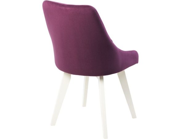 Кресло ХЭНК, ВЕЛЮР СЛИВОВЫЙ, Каркас КОМПАКТ МАССИВ, Белый — изображение 3