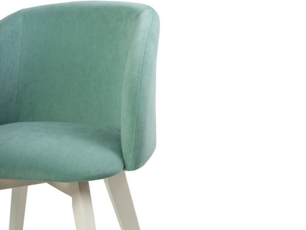 Полукресло МИЛЛИ, ВЕЛЮР МЕНТОЛ, каркас СТАНДАОТ МАССИВ, Белый — изображение 5