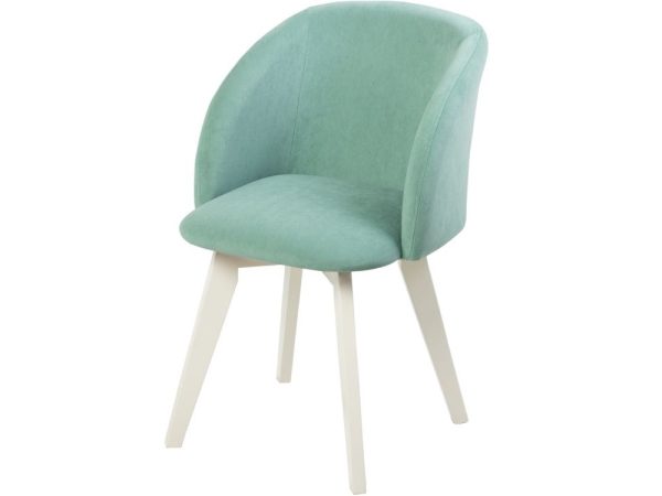 Полукресло МИЛЛИ, ВЕЛЮР МЕНТОЛ, каркас СТАНДАОТ МАССИВ, Белый — изображение 2