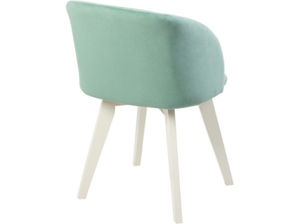 Полукресло МИЛЛИ, ВЕЛЮР МЕНТОЛ, каркас СТАНДАОТ МАССИВ, Белый — изображение 3