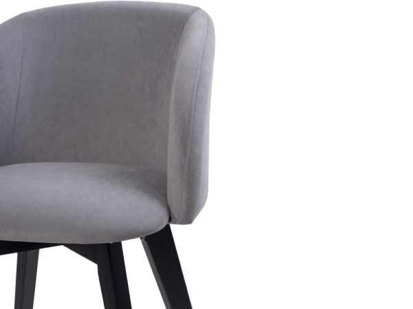 Полукресло МИЛЛИ, ВЕЛЮР СИЛЬВЕР, каркас СТАНДАОТ МАССИВ, Черный — изображение 5