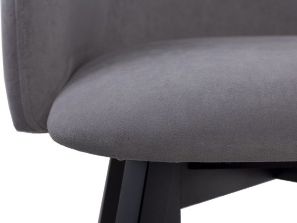Полукресло МИЛЛИ, ВЕЛЮР СИЛЬВЕР, каркас СТАНДАОТ МАССИВ, Черный — изображение 4