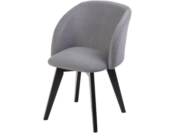 Полукресло МИЛЛИ, ВЕЛЮР СИЛЬВЕР, каркас СТАНДАОТ МАССИВ, Черный — изображение 2