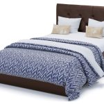 Кровать Женева 140 п/м с пуговицами, Dark brown