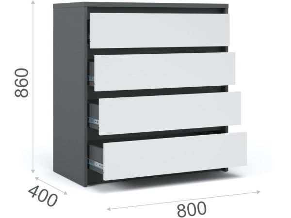 Спальня «Мишель» 3шк, Антрацит/Белый жемчуг — изображение 5