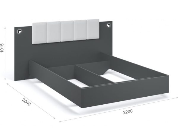 Спальня «Мишель» 3шк, Антрацит/Белый жемчуг — изображение 6