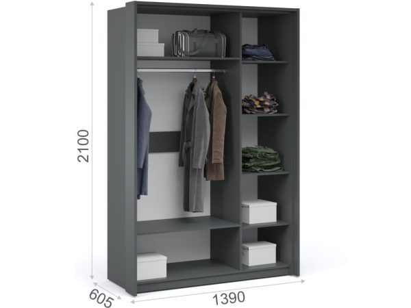 Спальня «Мишель» 3шк, Антрацит/Белый жемчуг — изображение 7