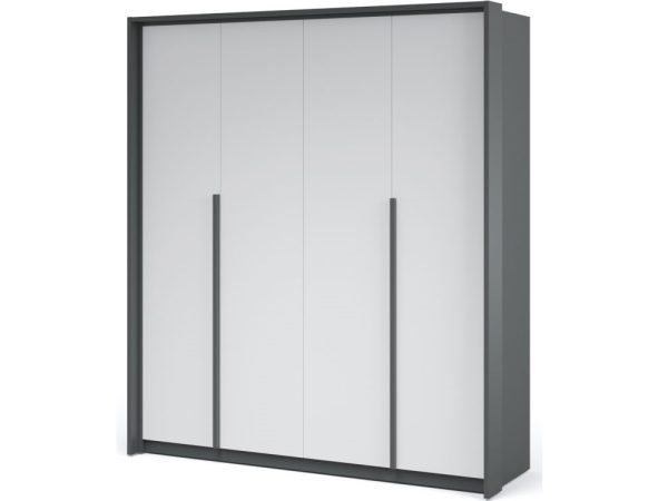 Шкаф «Мишель» 4-х дверный, Антрацит/Белый жемчуг — изображение 2