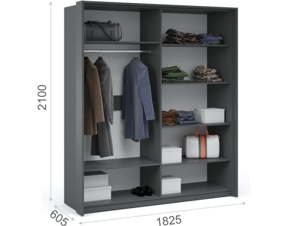 Шкаф «Мишель» 4-х дверный, Антрацит/Белый жемчуг — изображение 3