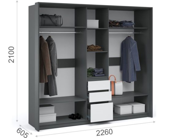 mishel-shkaf-5dv_-antratsit_1 Шкаф «Мишель» 5дв, Антрацит/Белый жемчуг — изображение 3