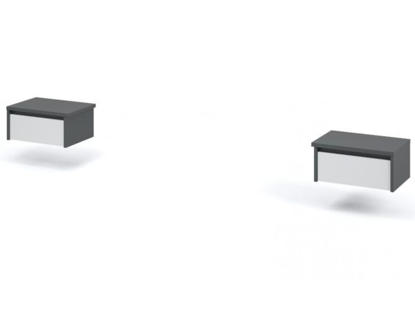Тумба «Мишель» 1ящ (2шт), Антрацит/Белый жемчуг — изображение 3