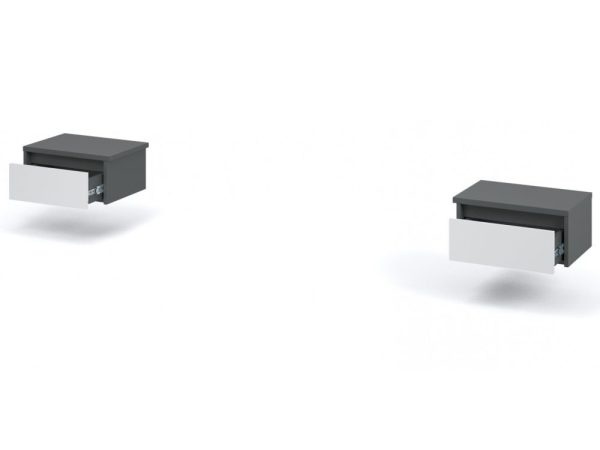 Тумба «Мишель» 1ящ (2шт), Антрацит/Белый жемчуг — изображение 4