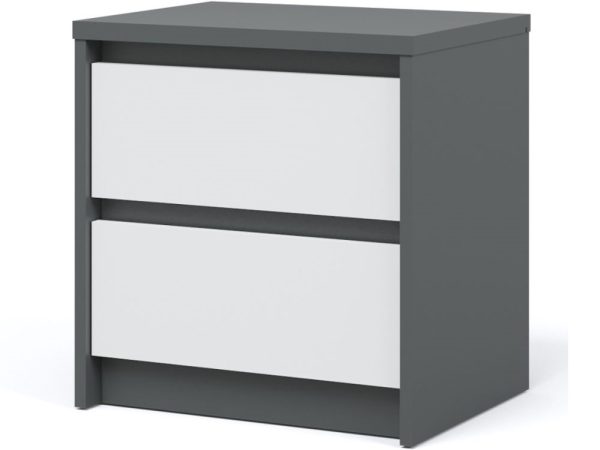 Тумба «Мишель» 2ящ, Антрацит/Белый жемчуг — изображение 2