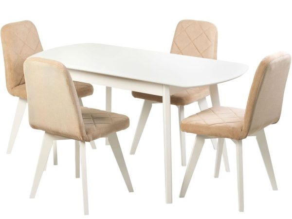 Стул АРИОН (ромб), Инфинити 02 Карамель, каркас СТАНДАРТ МАССИВ, Белый — изображение 3