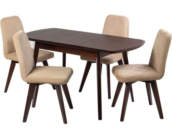 Стул АРИОН (ромб), Инфинити 02 Карамель, каркас СТАНДАРТ МАССИВ, Орех — изображение 3